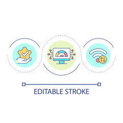 Safe wireless connection loop concept icon. Access to internet network. Digital technology abstract idea thin line illustration. Isolated outline drawing. Editable stroke. Arial font used