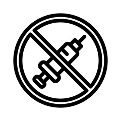 no drugs line icon illustration vector graphic