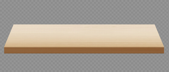 Wooden table or shelf. Perspective view.