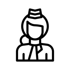 stewardess line icon illustration vector graphic