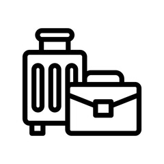 suitcase line icon illustration vector graphic