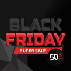 Square sale black friday banner design template