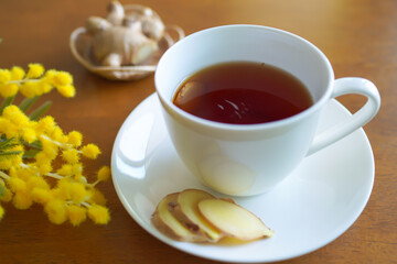 Cup of ginger tea.