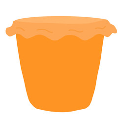 Cute orange flowerpot cartoon illustration 