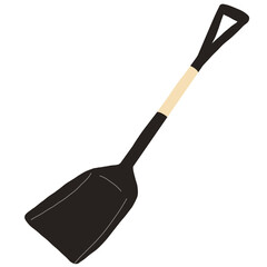 Cute black shovel cartoon illustration 