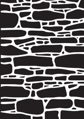 abstract stone wall texture background in black and white 