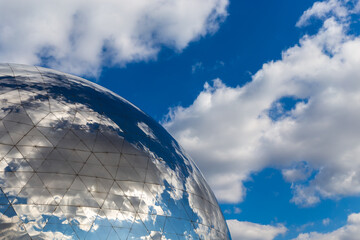 Part of the celestial sphere close-up in the corner of a horizontal background with space for text.