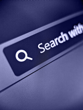 A Pixelated Closeup View Of An Internet Browser UI With Search Text And Lock Icon