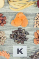 Healthy food as source natural vitamin K, minerals and fiber