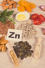 Ingredients containing natural zinc, fiber and other vitamins or minerals. Best food for healthy nutrition
