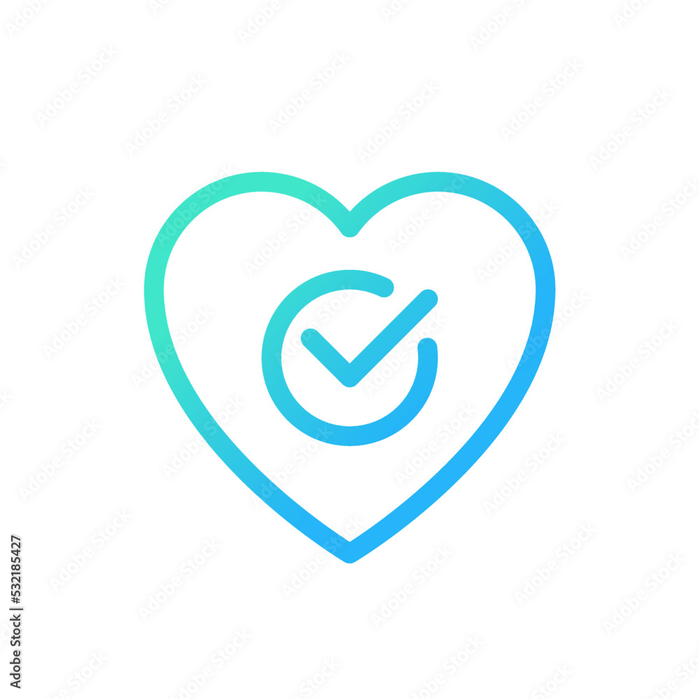 Poster heart checkup pixel perfect gradient linear ui icon. cardiology. regular medical examination. line c