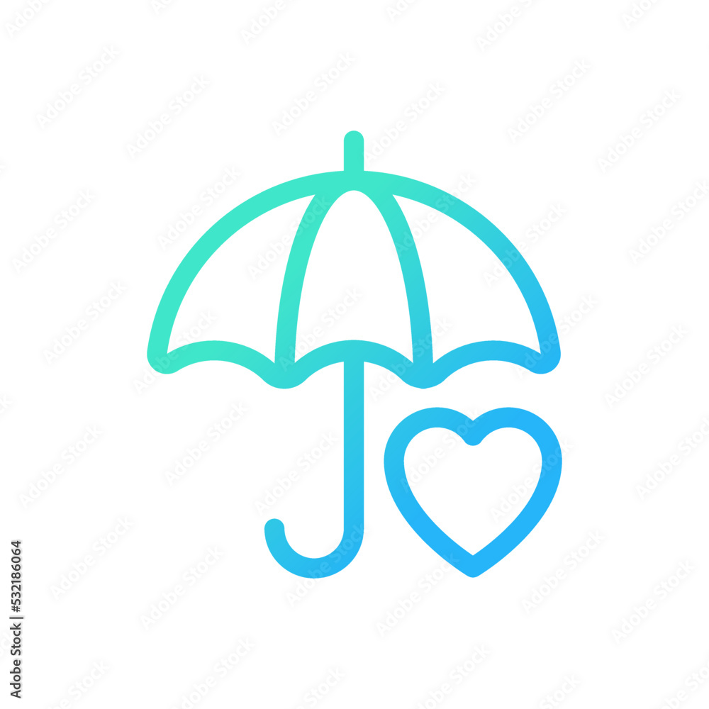 Poster health insurance pixel perfect gradient linear ui icon. medical coverage and aid. risk prevention. l