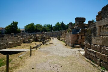 Fototapeta premium Ruins Athens Greece 2022 July