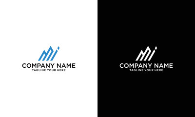 Letter MI Logo Symbol. Initial Monogram Logo. Vector logo for business and company identity on a black and white background.