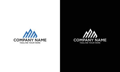 Letter MM Logo Symbol. Initial Monogram Logo. Vector logo for business and company identity on a black and white background.