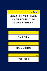 Quiz game test menu template. Quiz game. Vector template.Quiz test lottery millionaire