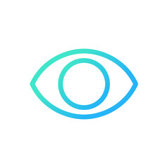 Eye pixel perfect gradient linear ui icon. Part of human body. Organ of perception. Visual system. Line color user interface symbol. Modern style pictogram. Vector isolated outline illustration