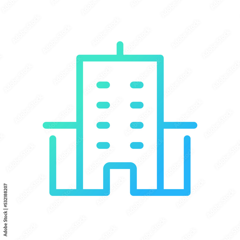 Poster hospital building pixel perfect gradient linear ui icon. healthcare institution. first aid. line col