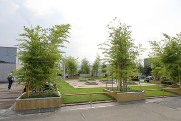 百貨店の屋上の庭園