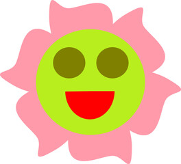 pink flower with a smile