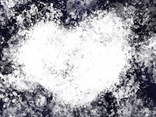 Abstract White Heart on black background. Perfect for card, banner, template, decoration, print, cover, web, element design. 