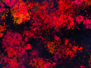 Abstract hand painted red brush on black background. Splash red. Perfect for card, banner, template, decoration, print, cover, web, element design. 