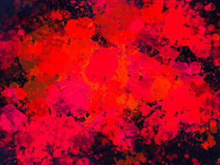Abstract hand painted red brush on black background. Splash red. Perfect for card, banner, template, decoration, print, cover, web, element design. 