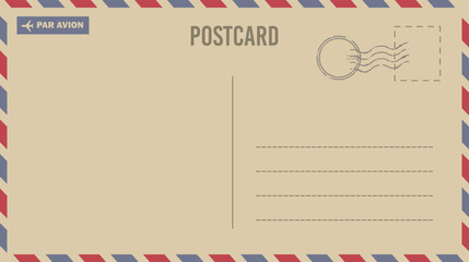 Beautiful vector template of a modern or retro postcard