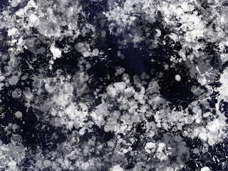 Abstract hand painted white brush on black background. Perfect for card, banner, template, decoration, print, cover, web, element design. 