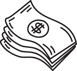 money hand drawn illustration