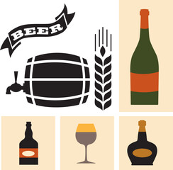 Beer icon vector collection