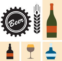 Beer icon vector collection