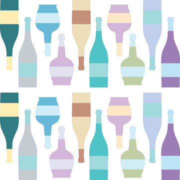  Wine glass pab bar design seamless vector illustration