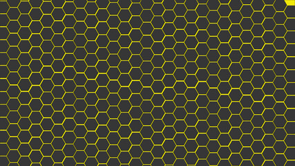 Yellow background and black hexagon