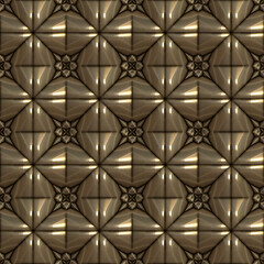 Beige gold glow metal glass mosaic ceramic with corrosion geometric ornaments 3D seamless texture