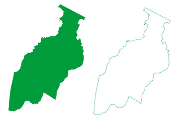 Eusebio municipality (Ceará state, Municipalities of Brazil, Federative Republic of Brazil) map vector illustration, scribble sketch Eusébio map