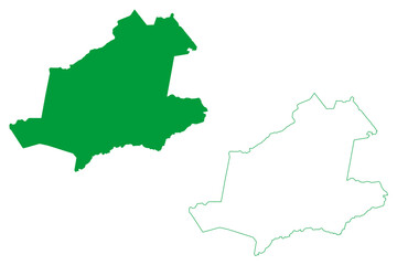 Guaiuba municipality (Ceará state, Municipalities of Brazil, Federative Republic of Brazil) map vector illustration, scribble sketch Guaiúba map