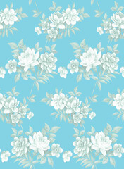 Fototapeta na wymiar Classic Popular Flower Seamless pattern background - For easy making seamless pattern use it for filling any contours