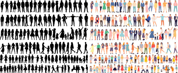 set of people isolated vector