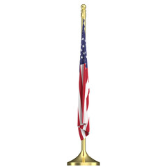 3D rendering illustration of an American flag office decor