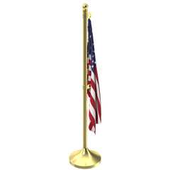 3D rendering illustration of an American flag office decor