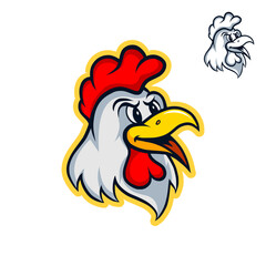 cute chicken mascot logo template
