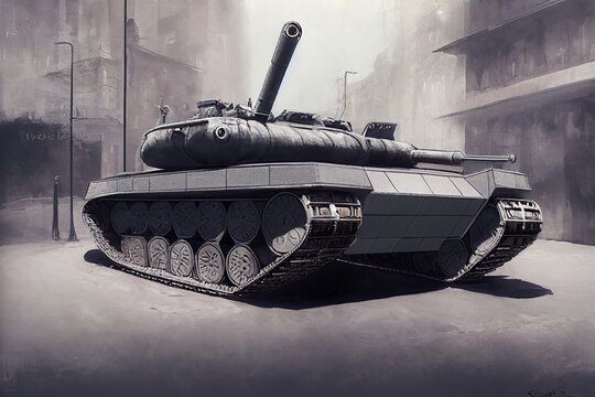 Tank in europe illustration