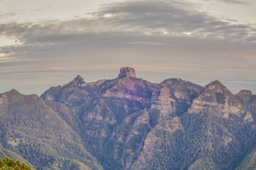 Landscape View Of The Holy Ridge And Nanhu Zhongyangjian Mountain With Amazing Sunriset On The Peak of Tao Mountaion, Wuling Quadruple Mountains Trail, Shei-Pa National Park, Taiwan