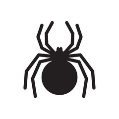 Spider Icon, Black Widow Silhouette, Halloween Symbol, Arachnid Sign, Bug Pictogram