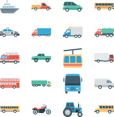 Transports Colored Vector Icons 
