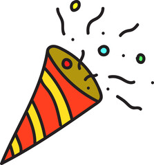 birthday material hand drawn icon