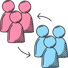 business people hand drawn icon
