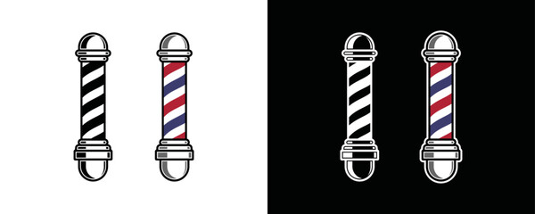 Barber shop pole symbol icon vector 
