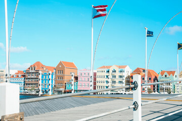 Queen Emma Pontoon Bridge Willemstad Curacao Curaҫao Dutch Caribbean Island Netherlands